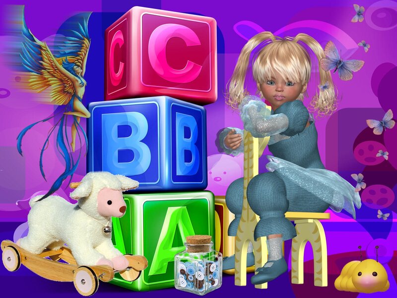 Blonde Doll with Toys
