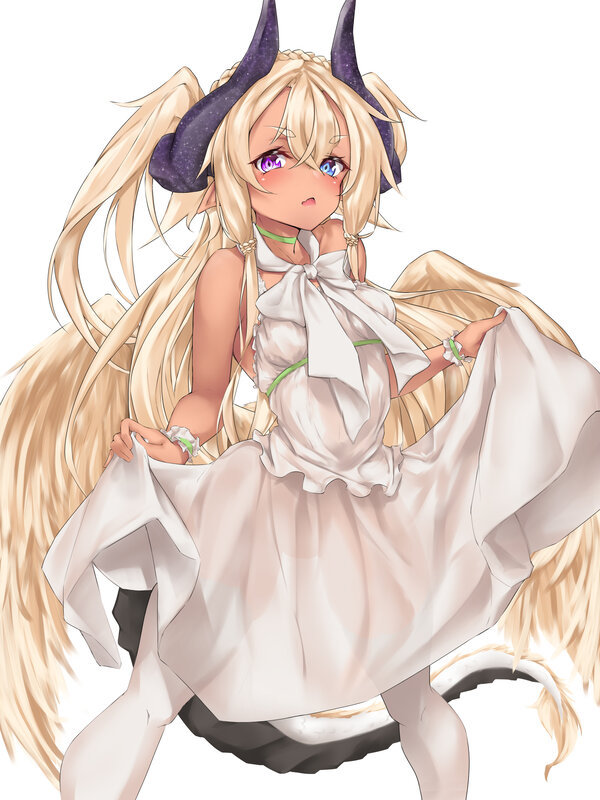 Blonde Dragon Girl — White