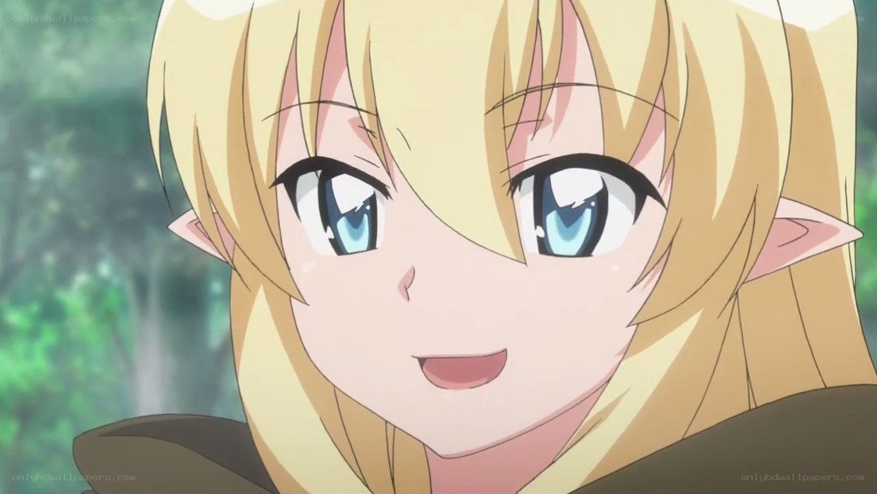 blonde elf girl anime close-up