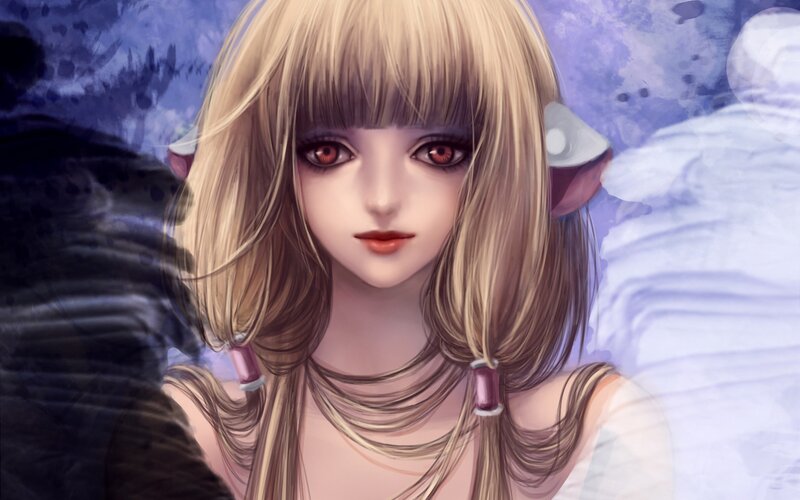Blonde Elf Girl — Blue, Dramatic
