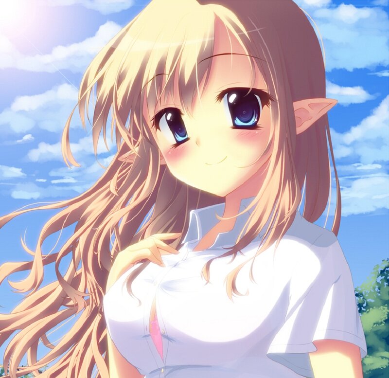Blonde Elf Girl — Blue, Serene, Afternoon