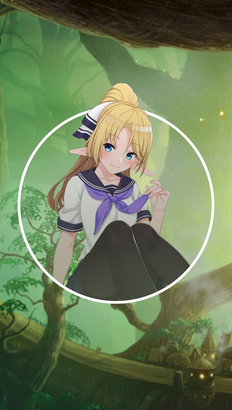 Blonde Elf Girl in Forest