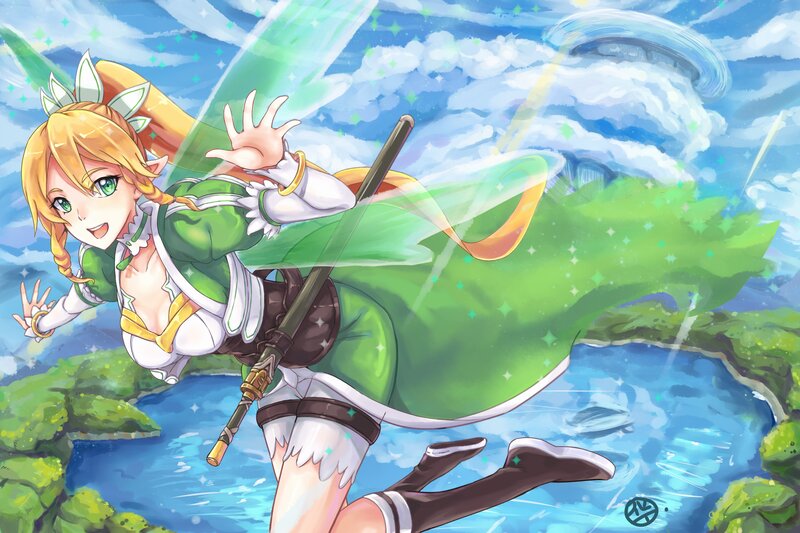 Blonde Elf Girl in Green