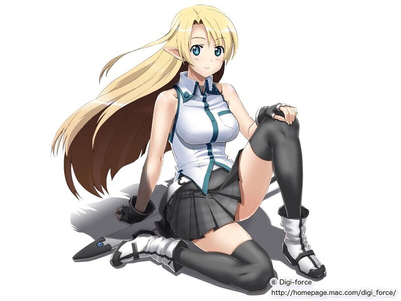 blonde elf girl in uniform