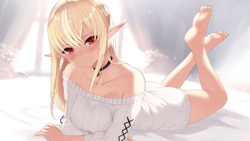 Blonde Elf Girl Lying