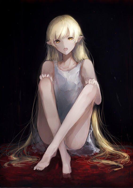 Blonde Elf Girl Sitting