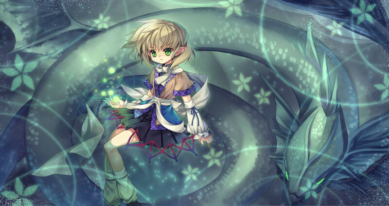 Blonde Elf Girl with Dragon