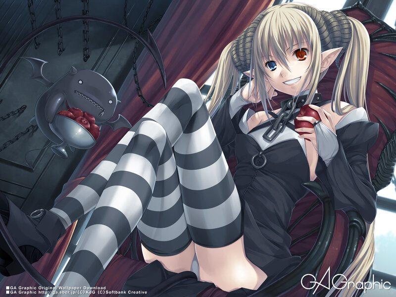 Blonde Elf Girl with Horns