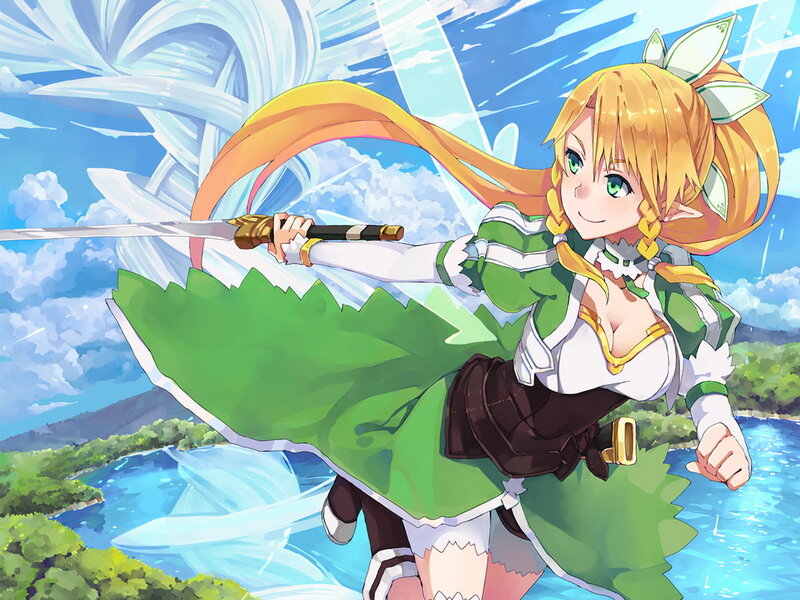 Blonde Elf Girl with Sword