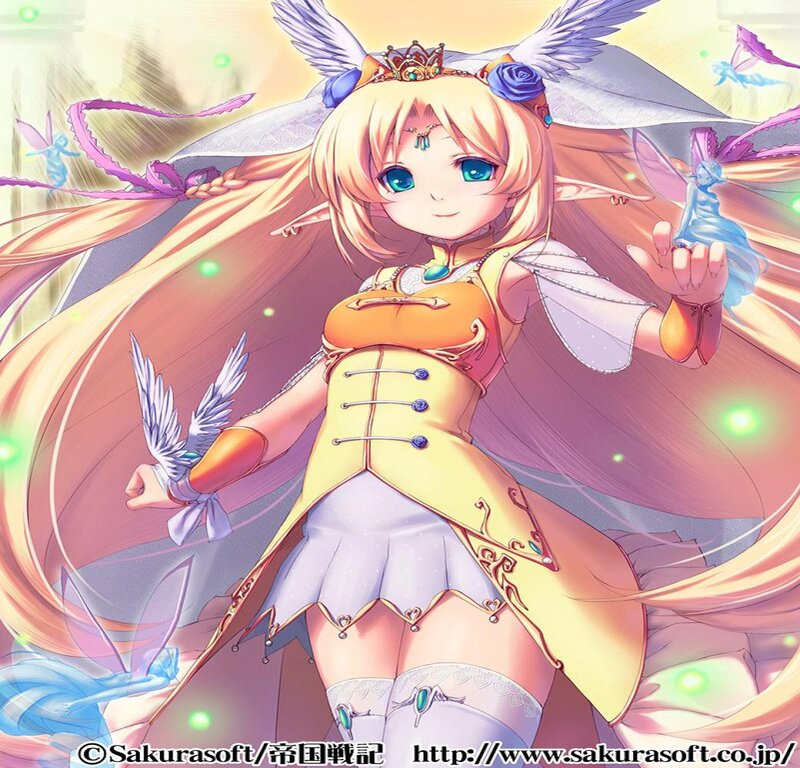 Blonde Elf Girl with Wings — Yellow