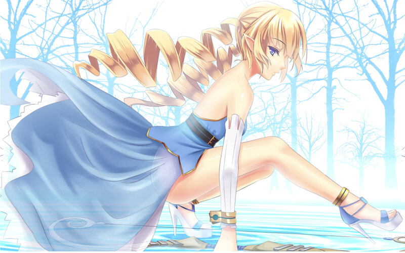 Blonde Elf in Blue Dress — Serene