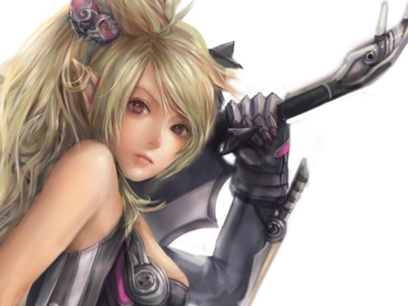 Blonde Elf Warrior — White