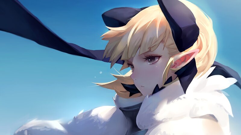 Blonde Elf with Black Hat