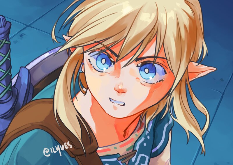 Blonde Elf with Blue Eyes