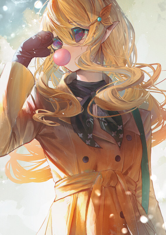 Blonde Elf with Bubblegum