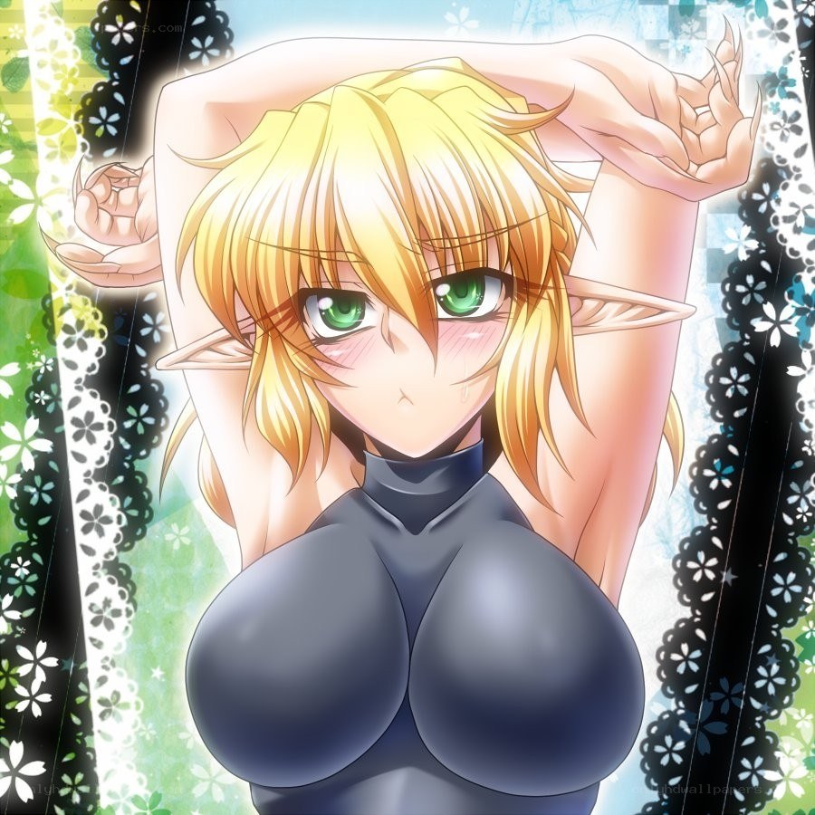 blonde elf with green eyes