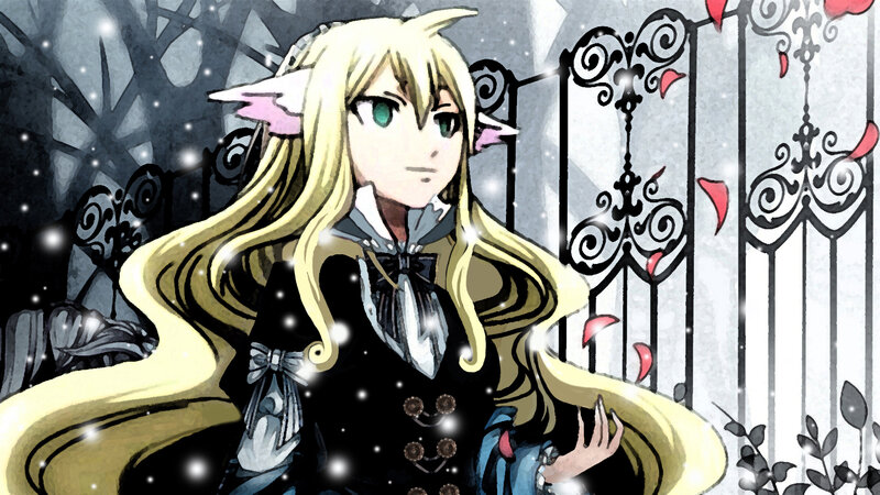 Blonde Elf with Green Eyes — Black