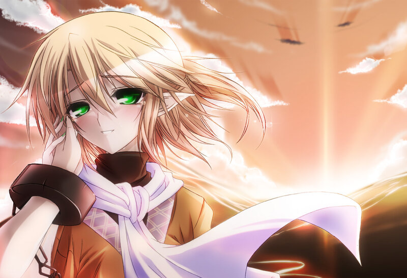 Blonde Elf with Green Eyes — Orange