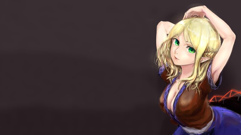 Blonde Elf with Green Eyes — Purple