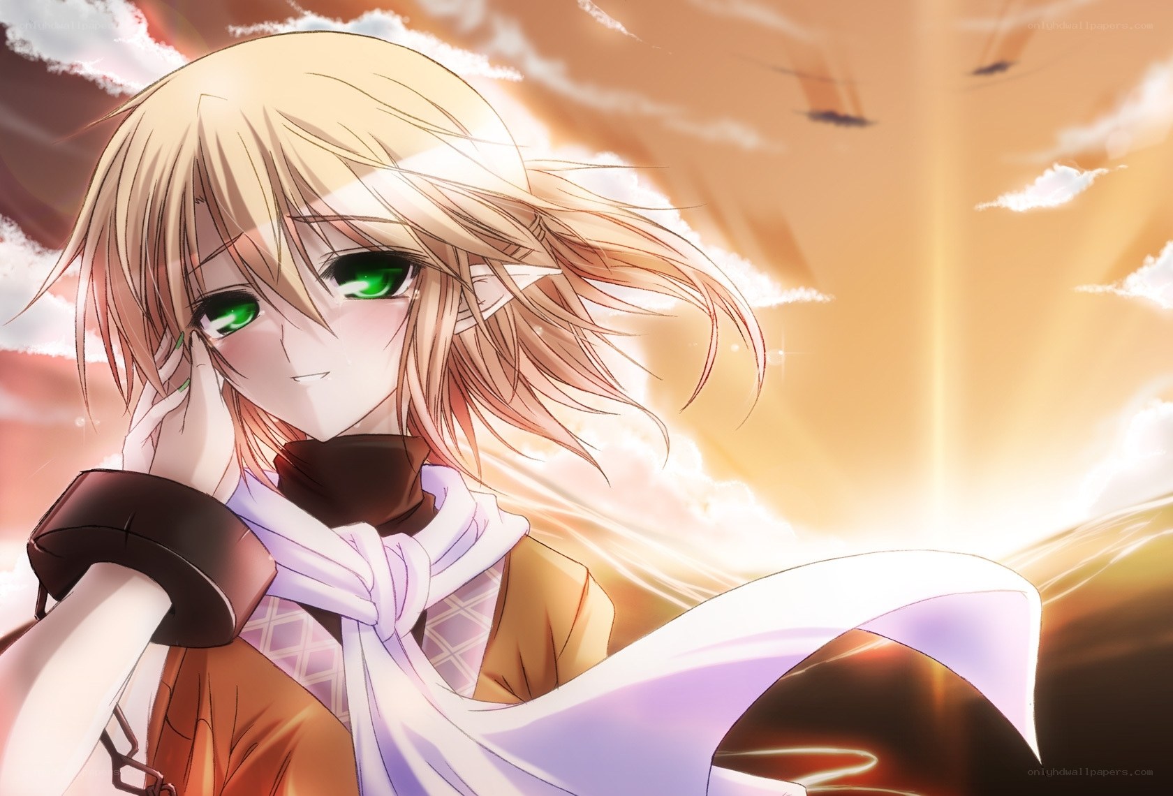 blonde elf with green eyes