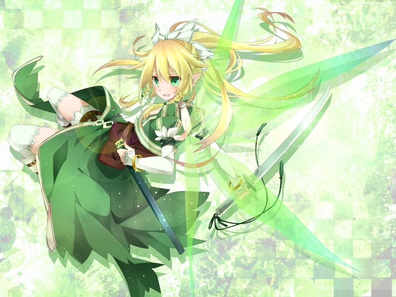 Blonde Elf with Green Outfit
