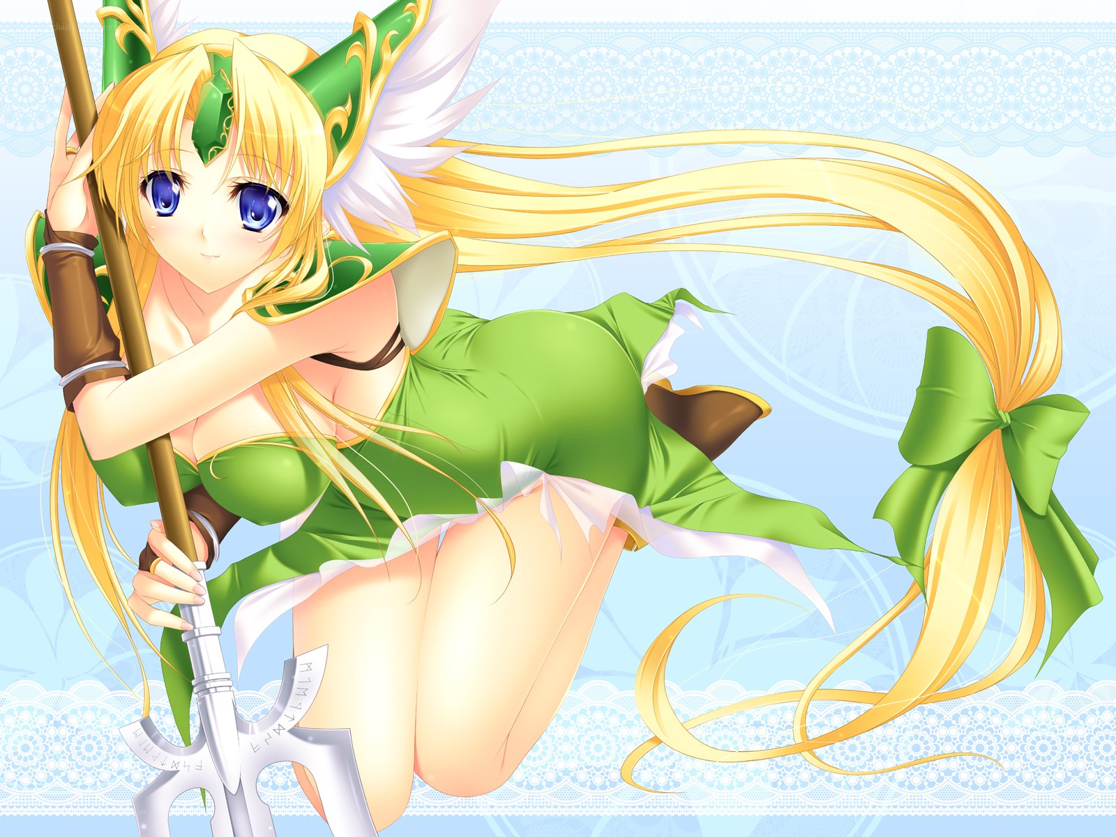 blonde elf with spear