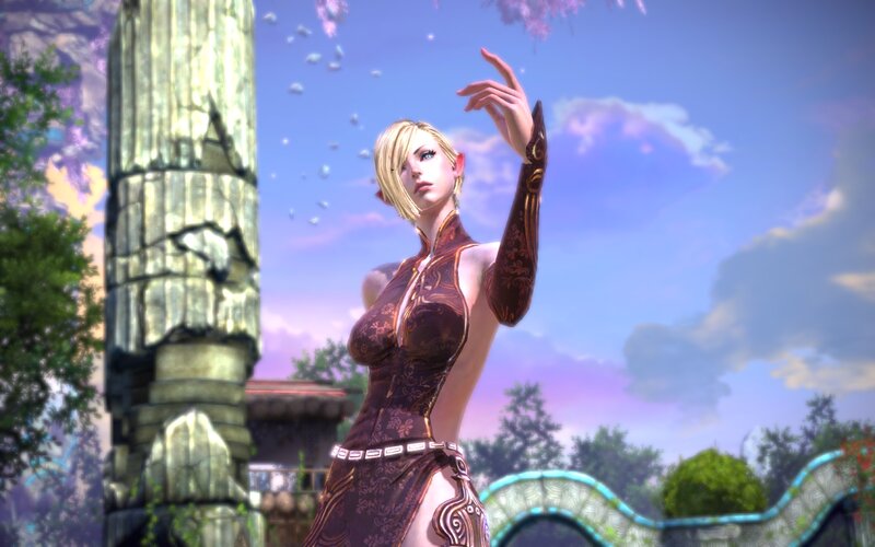 Blonde Elf Woman in Dress