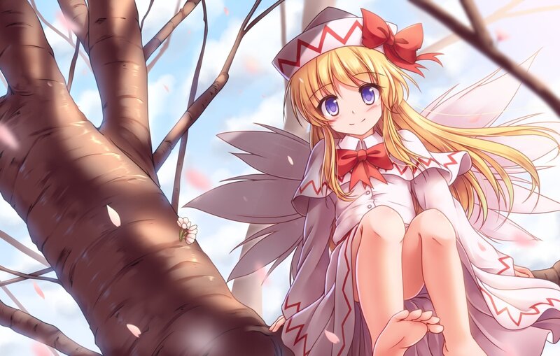 Blonde Fairy Girl — White, Serene, Spring