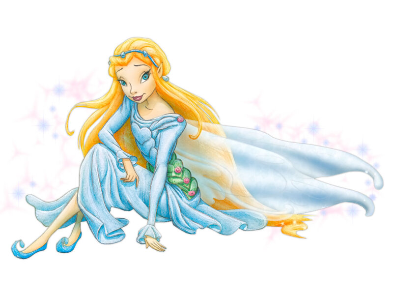 Blonde Fairy in Blue Dress