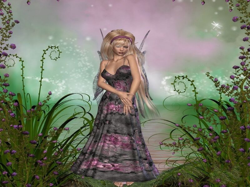 Blonde Fairy in Dress