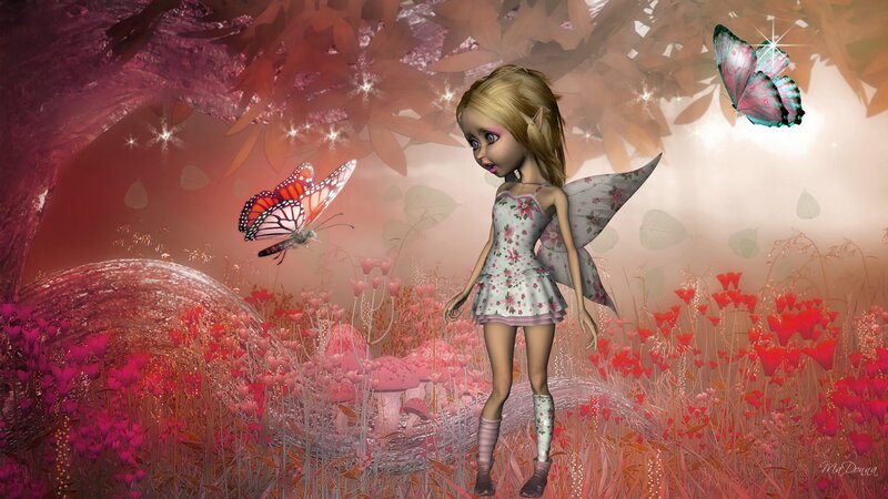 Blonde Fairy in Field