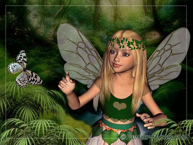 Blonde Fairy in Forest