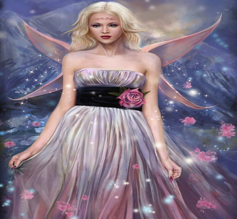 Blonde Fairy in Gown
