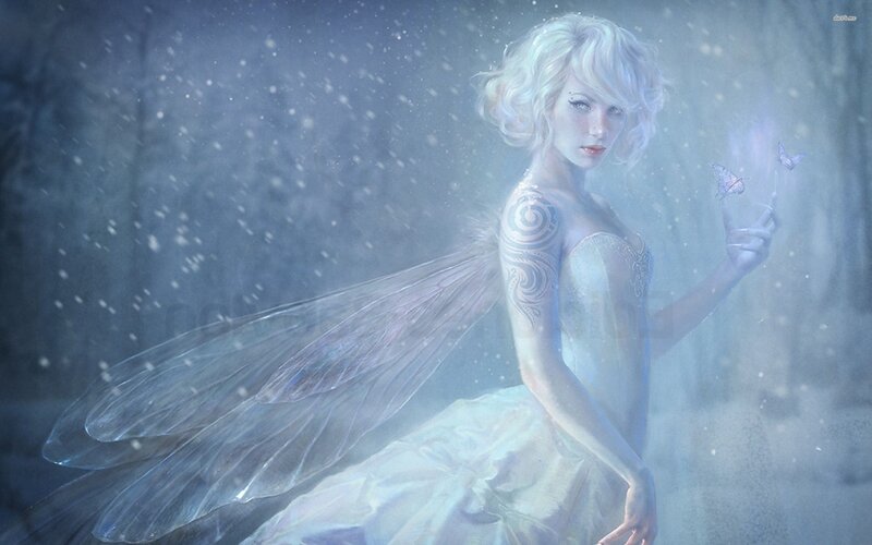 Blonde Fairy in Snow