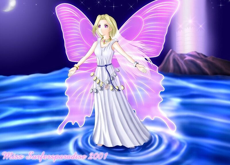Blonde Fairy in White Dress