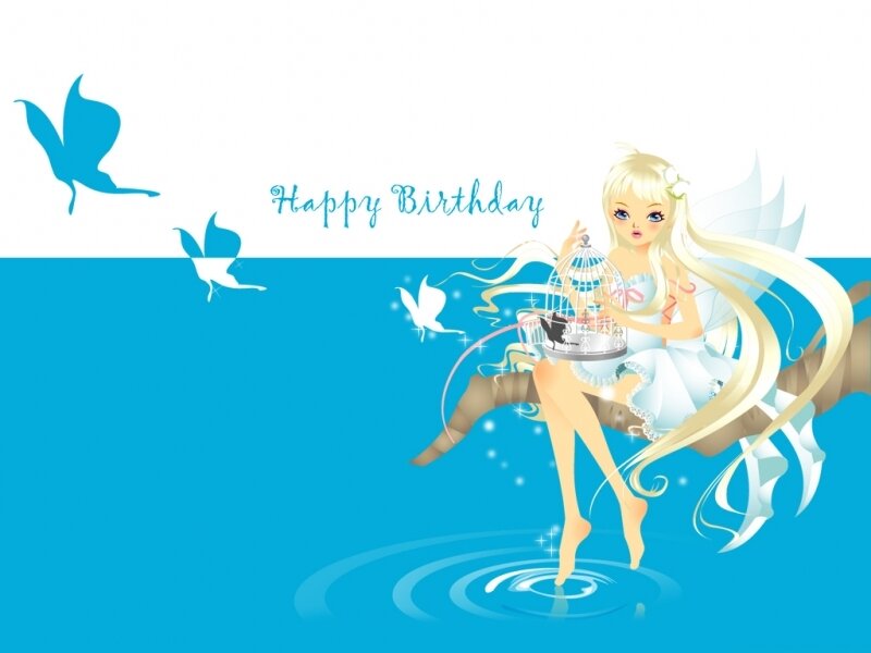 Blonde Fairy with Birdcage