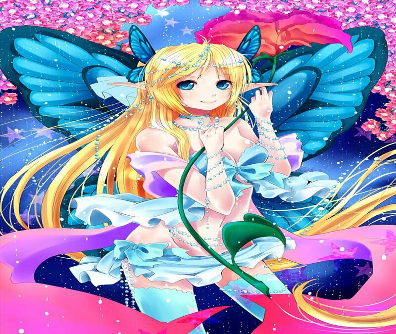 Blonde Fairy with Blue Wings — Dreamy