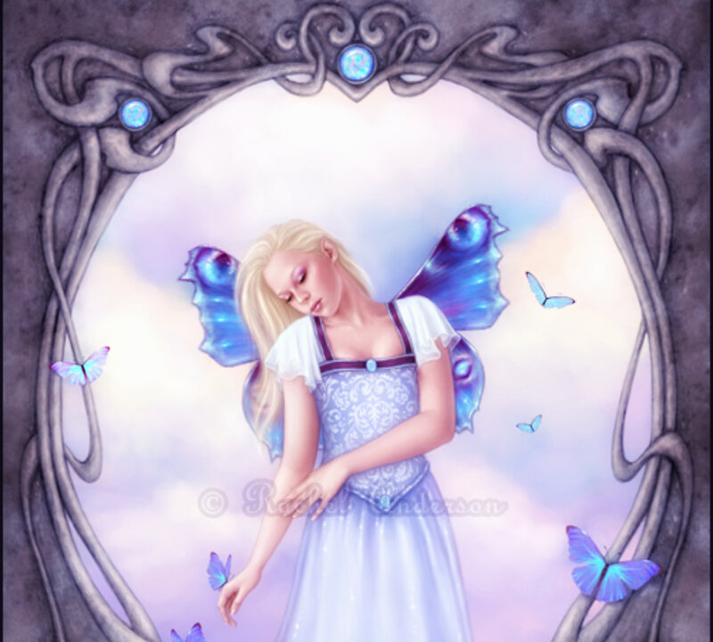 Blonde Fairy with Blue Wings — Serene