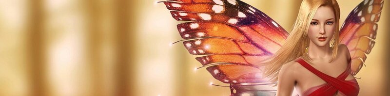 blonde fairy with butterfly wings