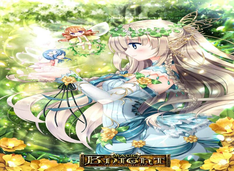Blonde Fairy with Flowers — Green