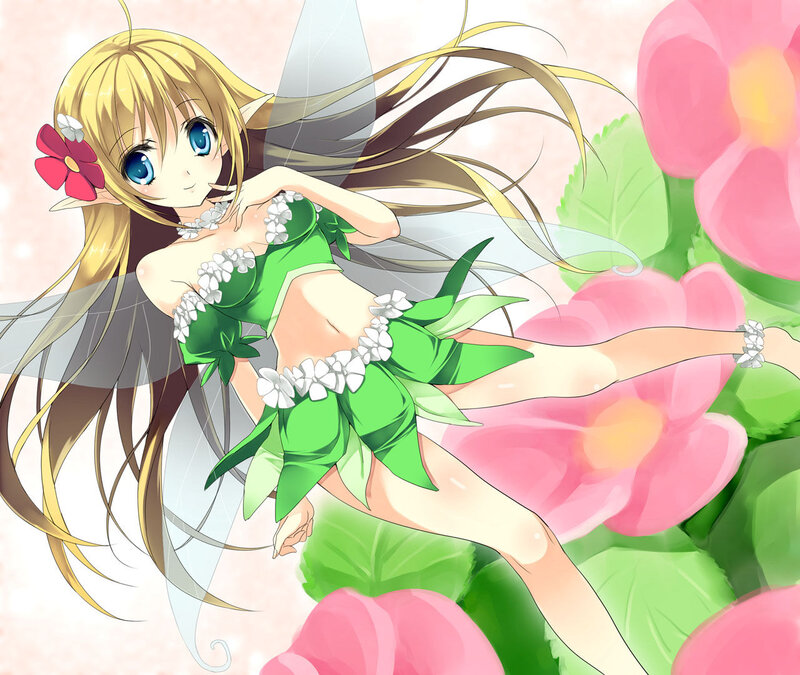 Blonde Fairy with Flowers