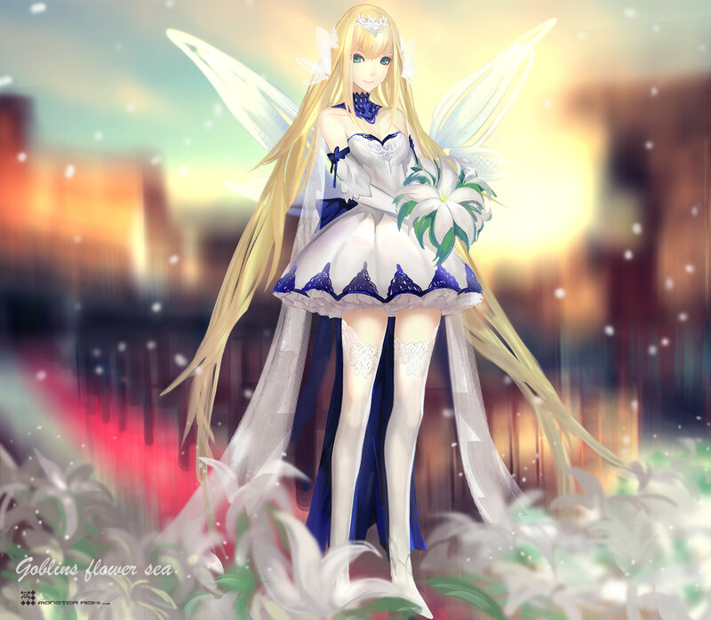 Blonde Fairy with Lilies