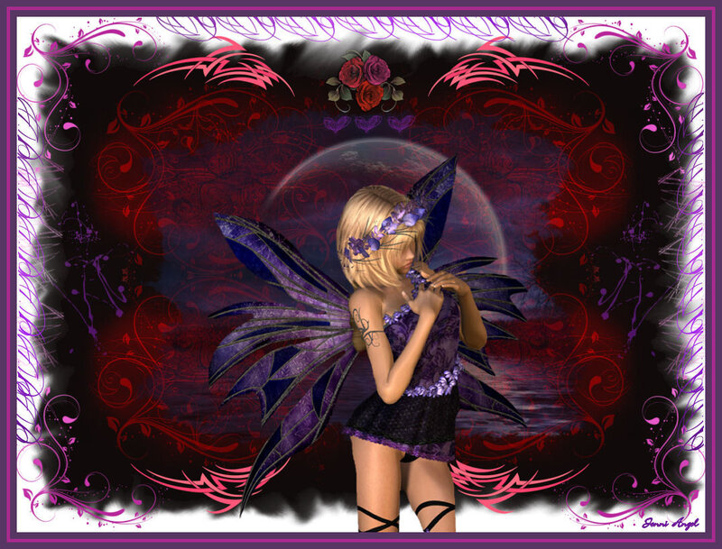 Blonde Fairy with Purple Wings — Dramatic