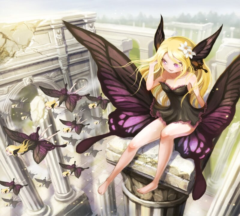 Blonde Fairy with Purple Wings — Serene