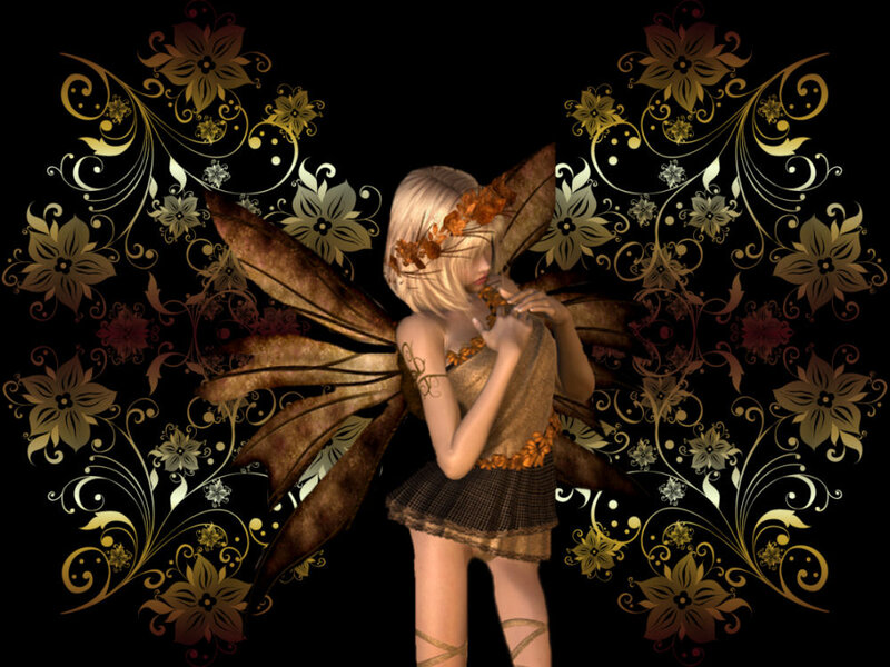 Blonde Fairy with Wings — Black