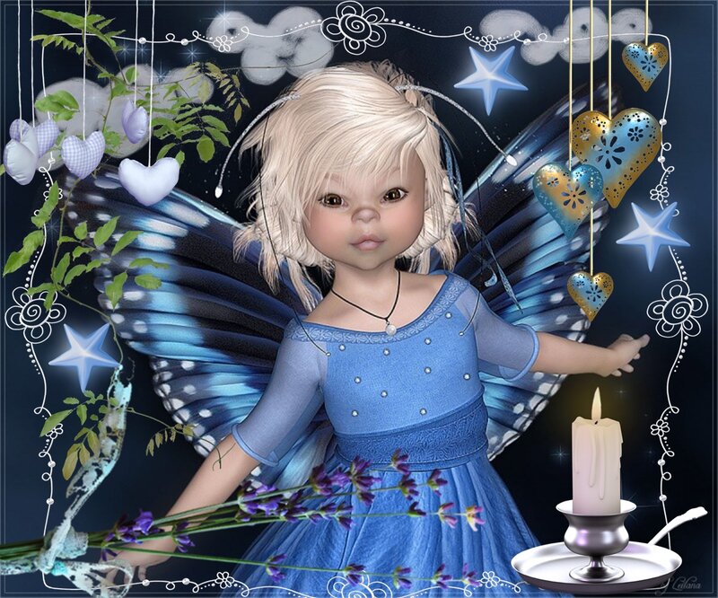 Blonde Fairy with Wings — Blue, Serene