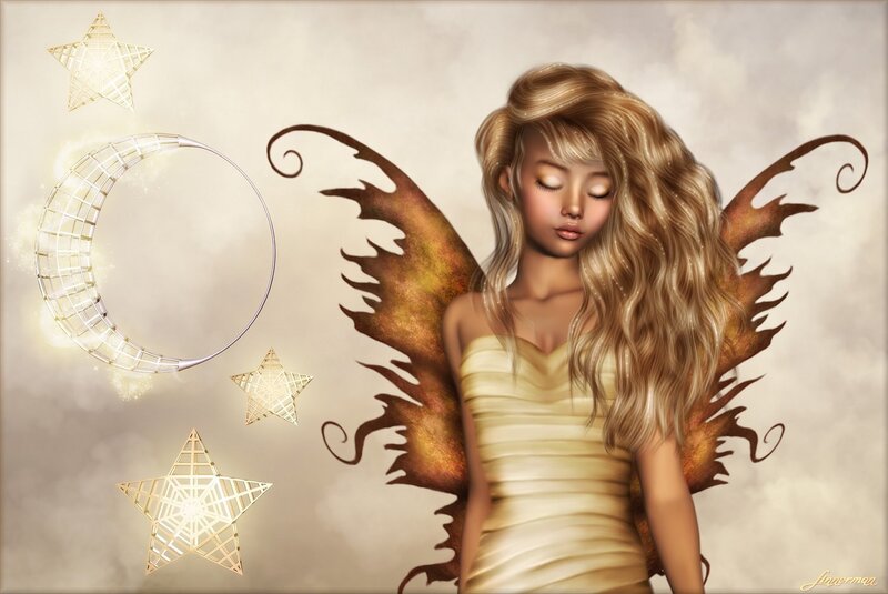 Blonde Fairy with Wings — Gold, Serene