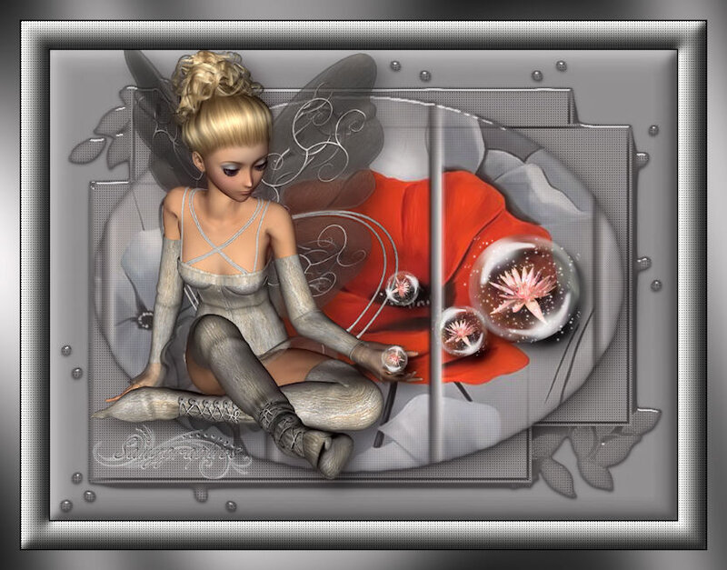 Blonde Fairy with Wings — Gray