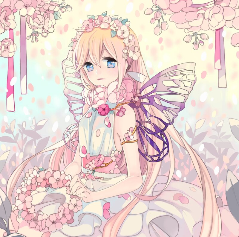 Blonde Fairy with Wings — Pink, Serene
