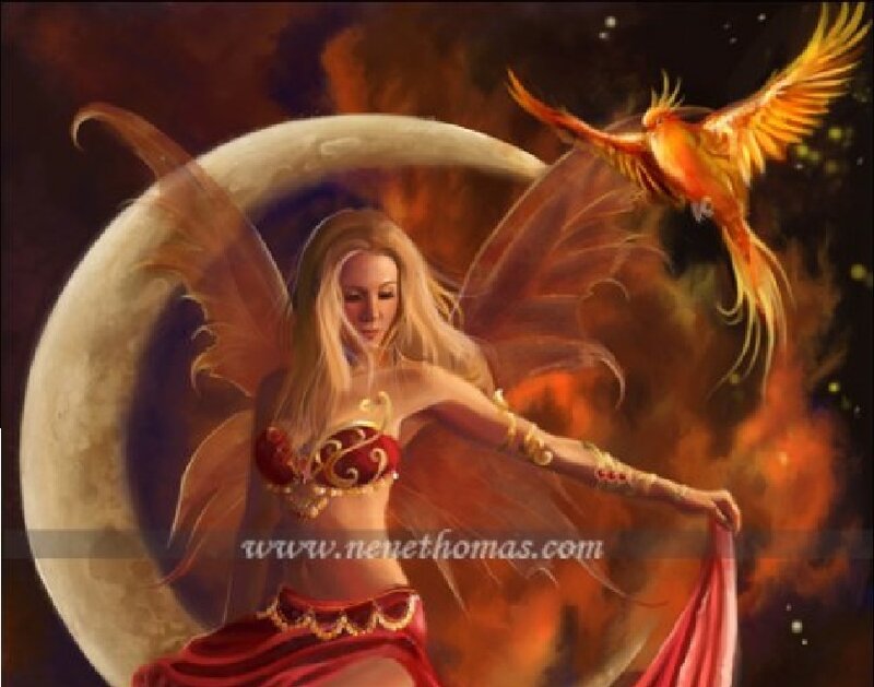 Blonde Fairy with Wings — Red